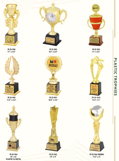Plastic Trophies Only Wholesale (MOQ 36 PCS ) Contact For Price
