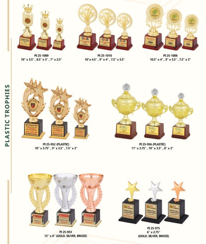 Plastic Trophies Only Wholesale (MOQ 36 PCS ) Contact For Price